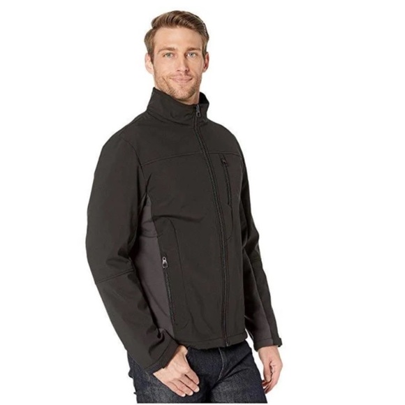 Tumi soft shell Sherpa lined jacket  olive green and black